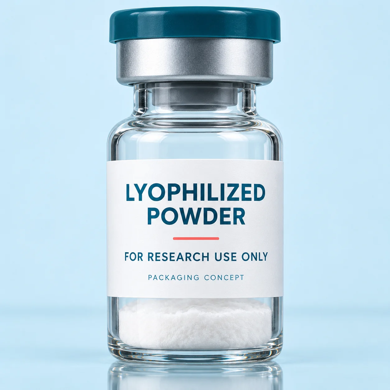 Lyophilized powder OEM packaging concept labelled For research use only